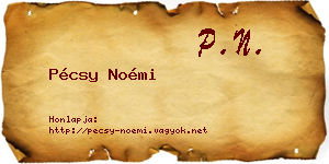 Pécsy Noémi névjegykártya